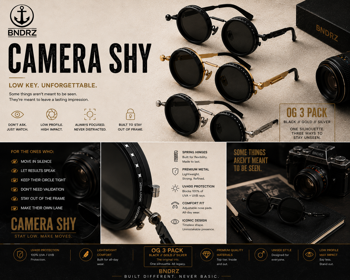 "THE CAMERA SHY" - OG 3pack
